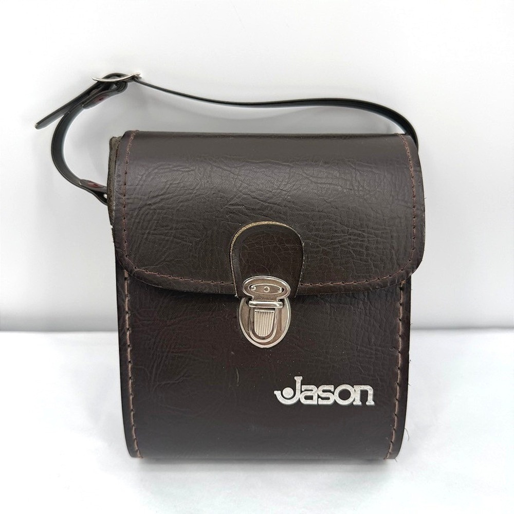 Jason Binocular Camera Case Vintage Brown Faux Leather Hard Shell Travel Bag
